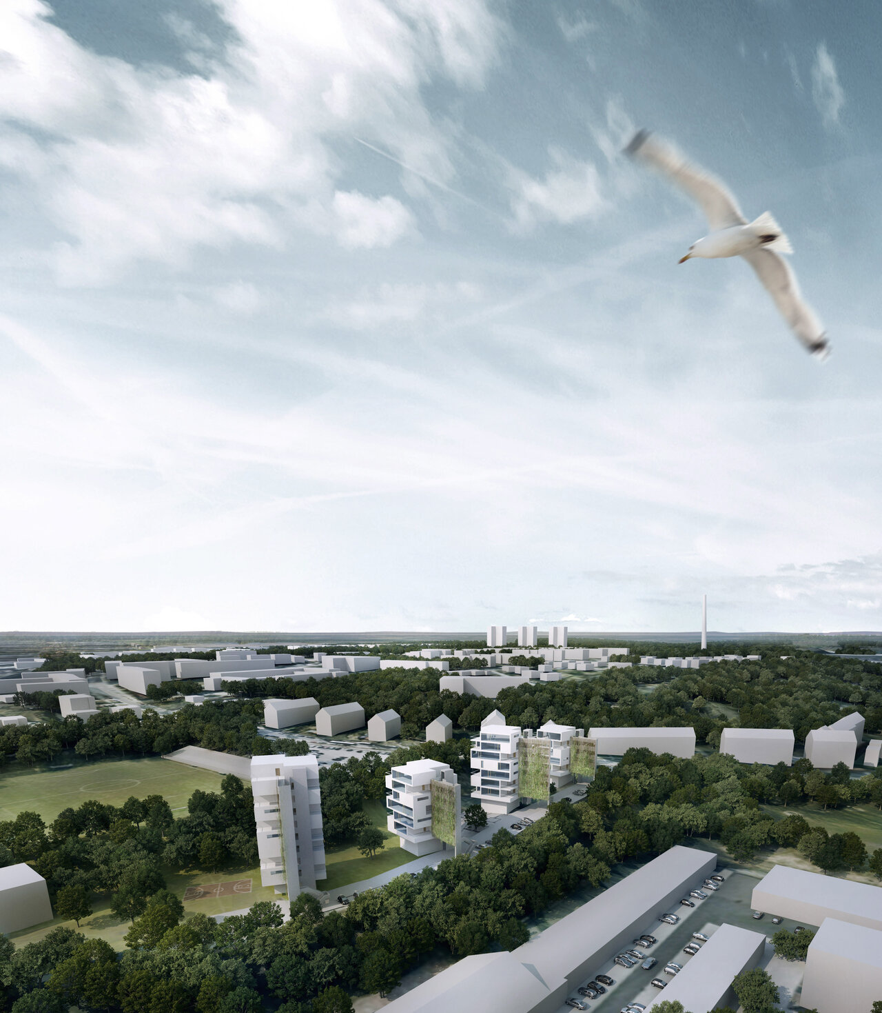 E28 Visualisierung Luftbild Wohnungsbau Flensburg