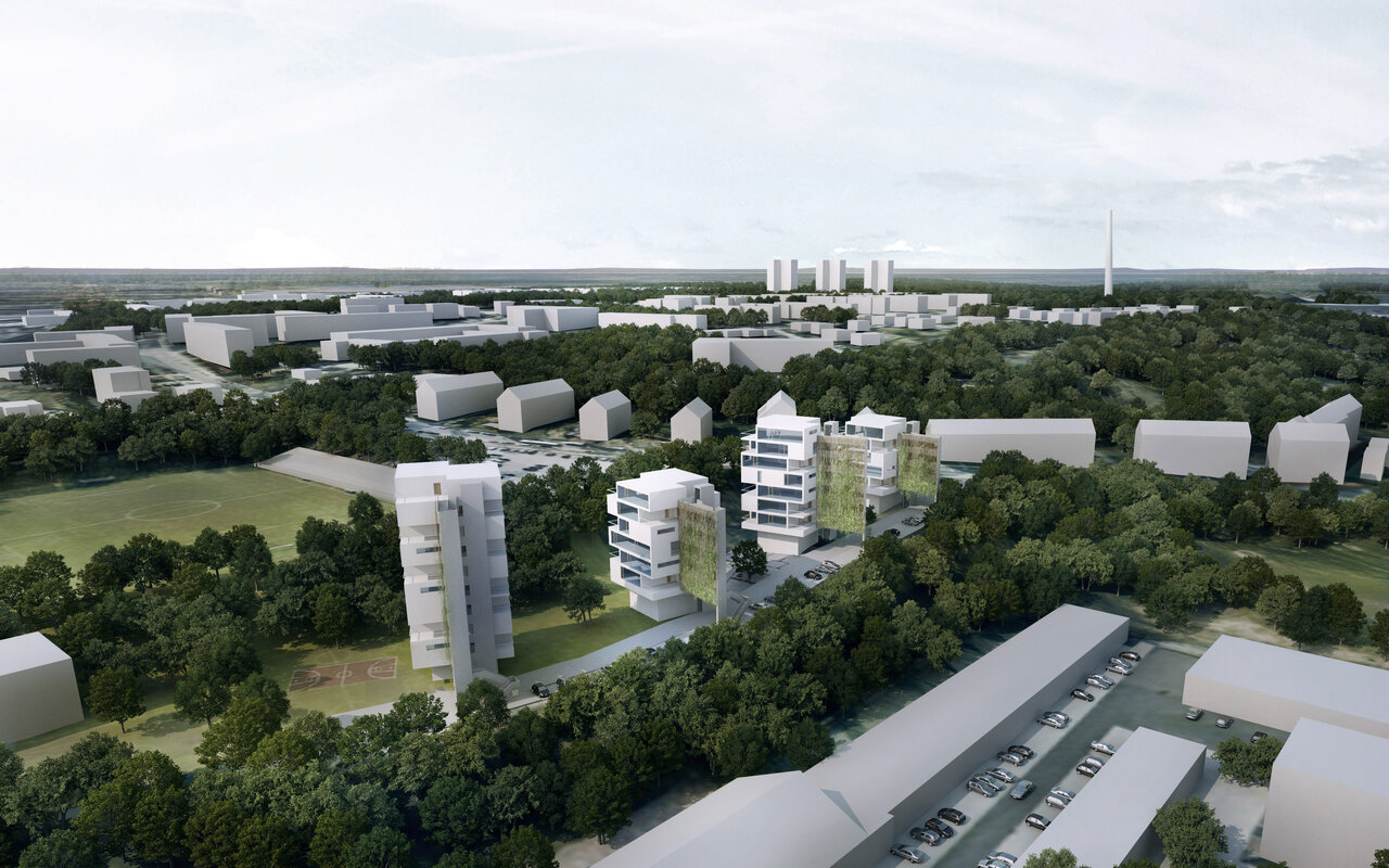 E28 Visualisierung Luftbild Wohnungsbau Flensburg